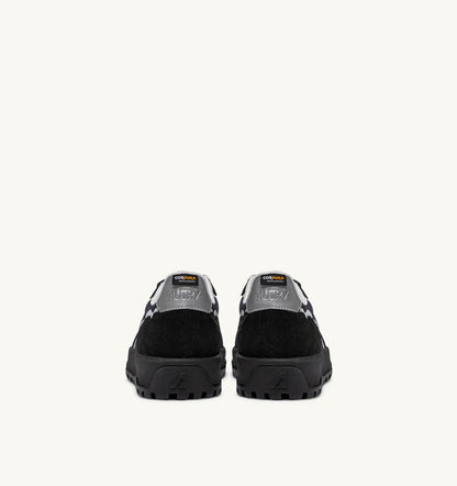 AUTRY WILDPACE LOW SNEAKERS IN BLACK AND SILVER RIPSTOP NYLON AND SUEDE