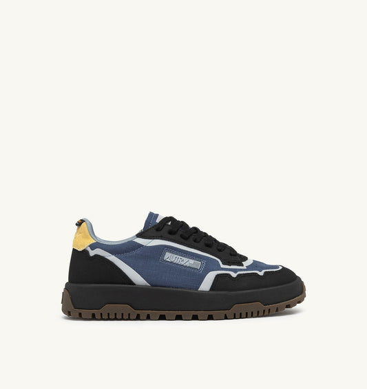 AUTRY WILDPACE LOW SNEAKERS IN RIPSTOP NYLON AND LEATHER COLOR DARK BLUE AND BLACK