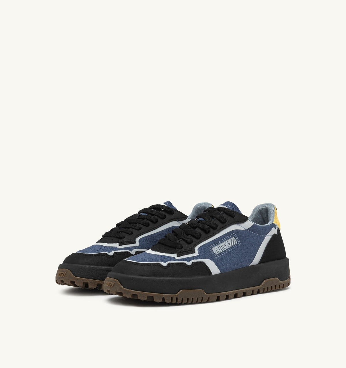 AUTRY WILDPACE LOW SNEAKERS IN RIPSTOP NYLON AND LEATHER COLOR DARK BLUE AND BLACK