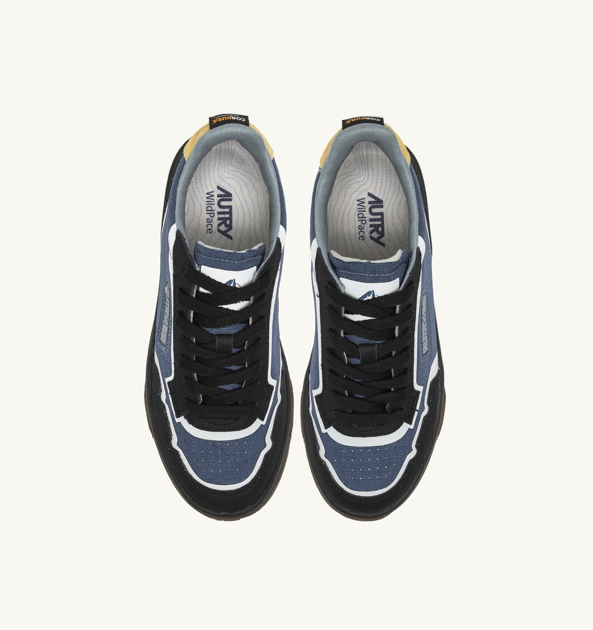 AUTRY WILDPACE LOW SNEAKERS IN RIPSTOP NYLON AND LEATHER COLOR DARK BLUE AND BLACK