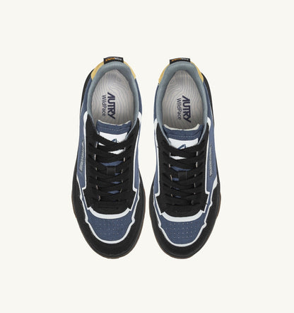 AUTRY WILDPACE LOW SNEAKERS IN RIPSTOP NYLON AND LEATHER COLOR DARK BLUE AND BLACK