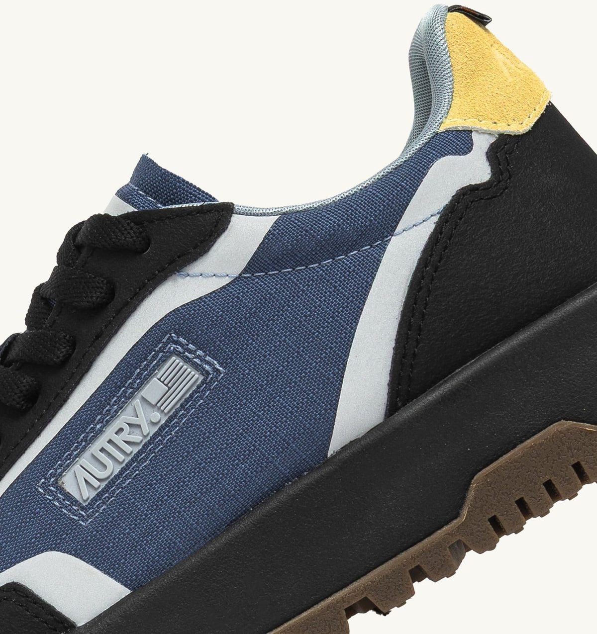 AUTRY WILDPACE LOW SNEAKERS IN RIPSTOP NYLON AND LEATHER COLOR DARK BLUE AND BLACK