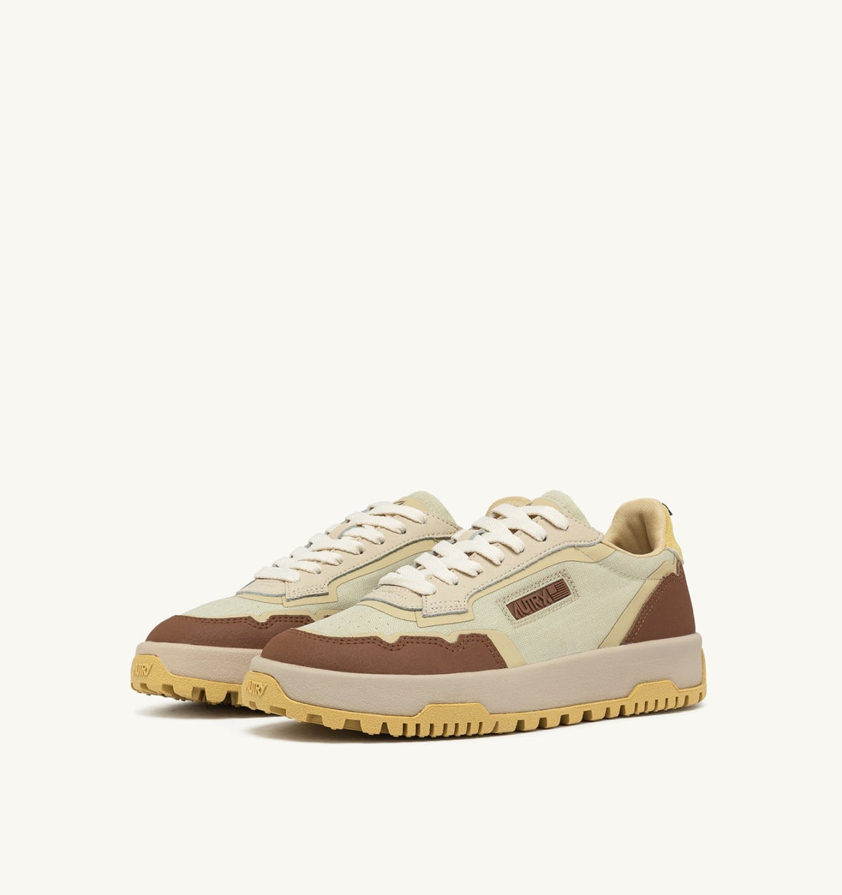 AUTRY WILDPACE LOW SNEAKERS IN RIPSTOP NYLON AND LEATHER COLOR FOG AND THRUSH