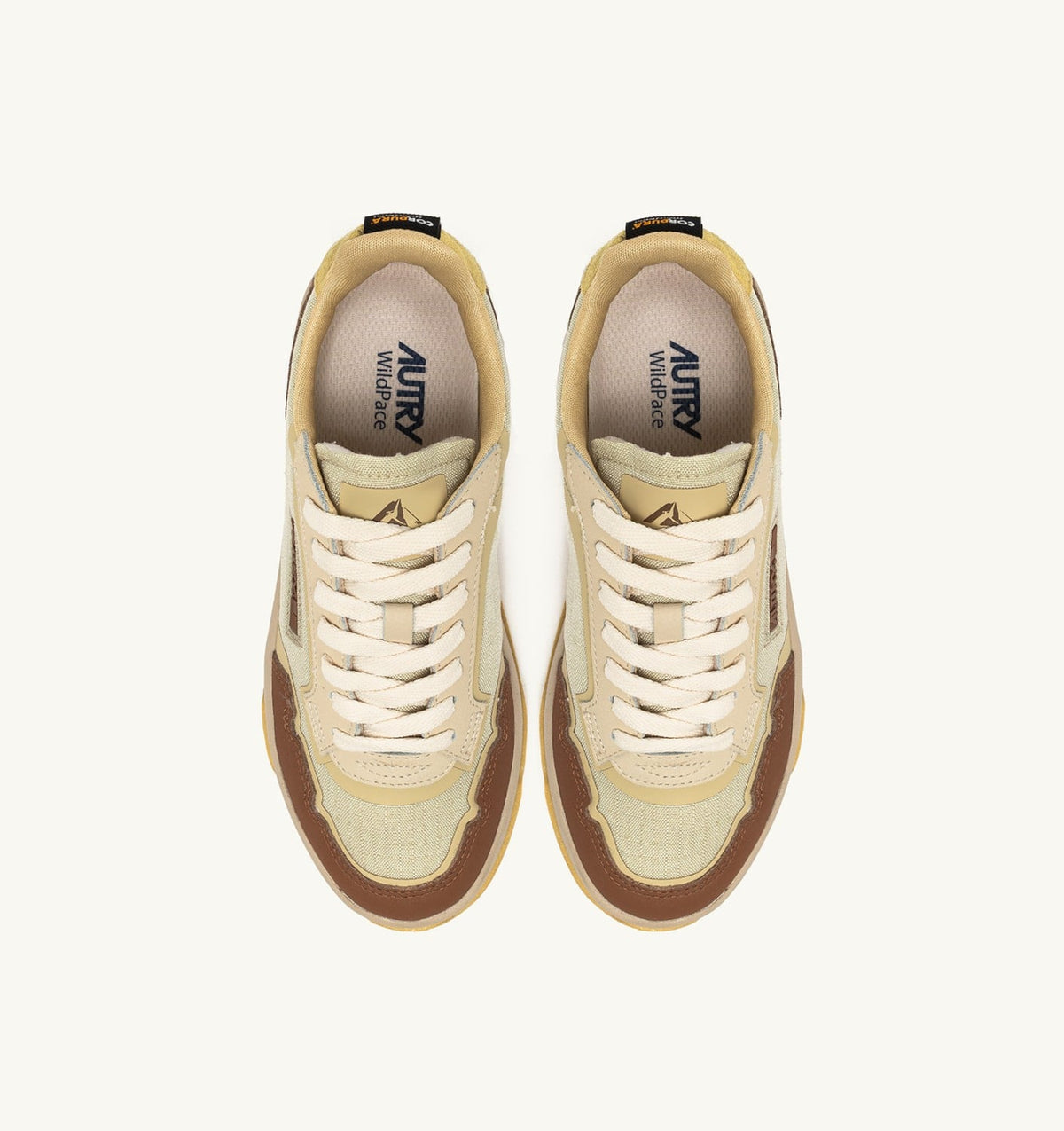 AUTRY WILDPACE LOW SNEAKERS IN RIPSTOP NYLON AND LEATHER COLOR FOG AND THRUSH