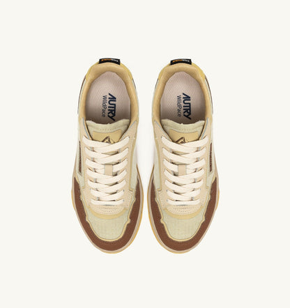 AUTRY WILDPACE LOW SNEAKERS IN RIPSTOP NYLON AND LEATHER COLOR FOG AND THRUSH