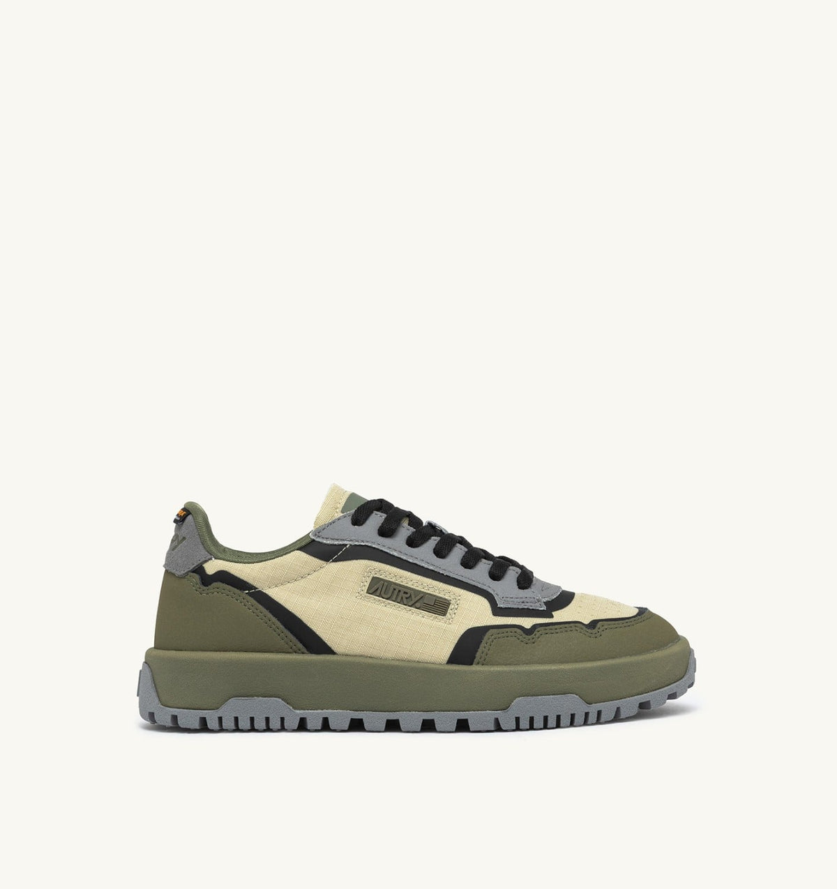AUTRY WILDPACE LOW SNEAKERS IN RIPSTOP NYLON AND LEATHER COLOR CASTLE WALL AND TITANIUM