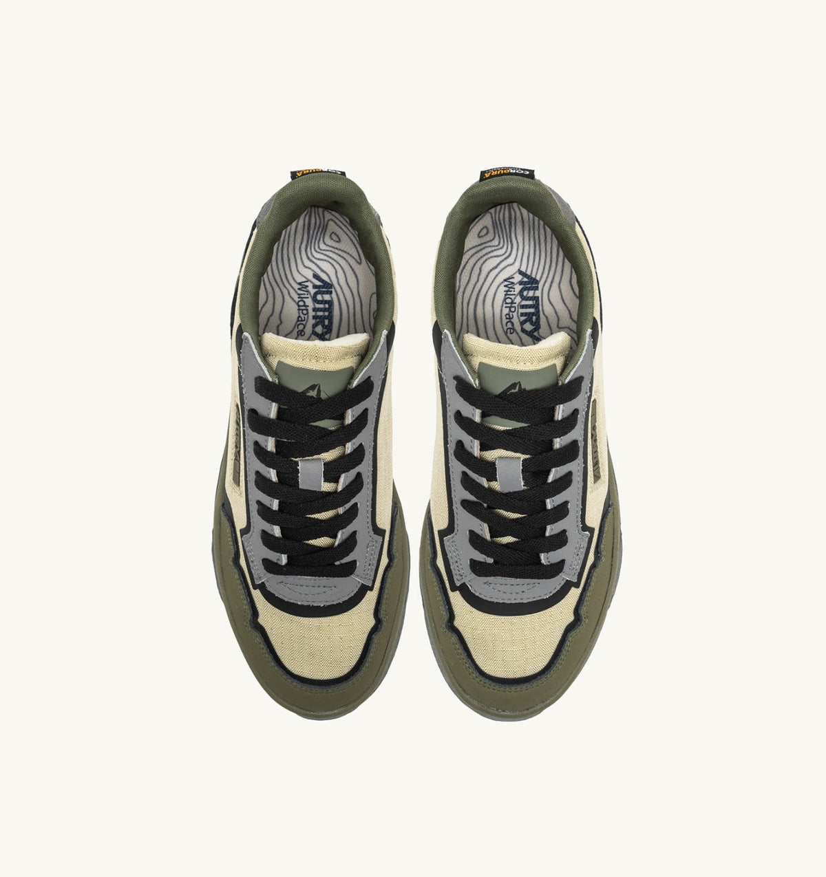 AUTRY WILDPACE LOW SNEAKERS IN RIPSTOP NYLON AND LEATHER COLOR CASTLE WALL AND TITANIUM