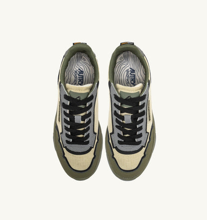 AUTRY WILDPACE LOW SNEAKERS IN RIPSTOP NYLON AND LEATHER COLOR CASTLE WALL AND TITANIUM
