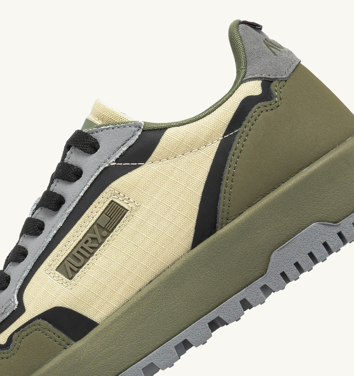 AUTRY WILDPACE LOW SNEAKERS IN RIPSTOP NYLON AND LEATHER COLOR CASTLE WALL AND TITANIUM