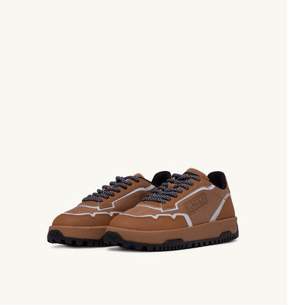 AUTRY WILDPACE LOW SNEAKERS IN RIPSTOP NYLON AND LEATHER COLOR BROWN SUGAR AND REFLEX