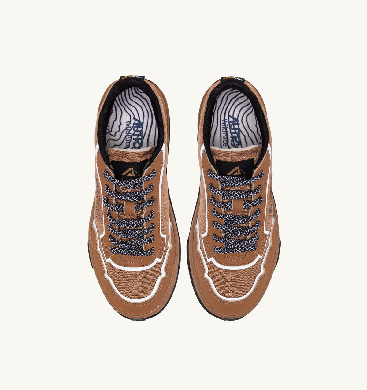 AUTRY WILDPACE LOW SNEAKERS IN RIPSTOP NYLON AND LEATHER COLOR BROWN SUGAR AND REFLEX