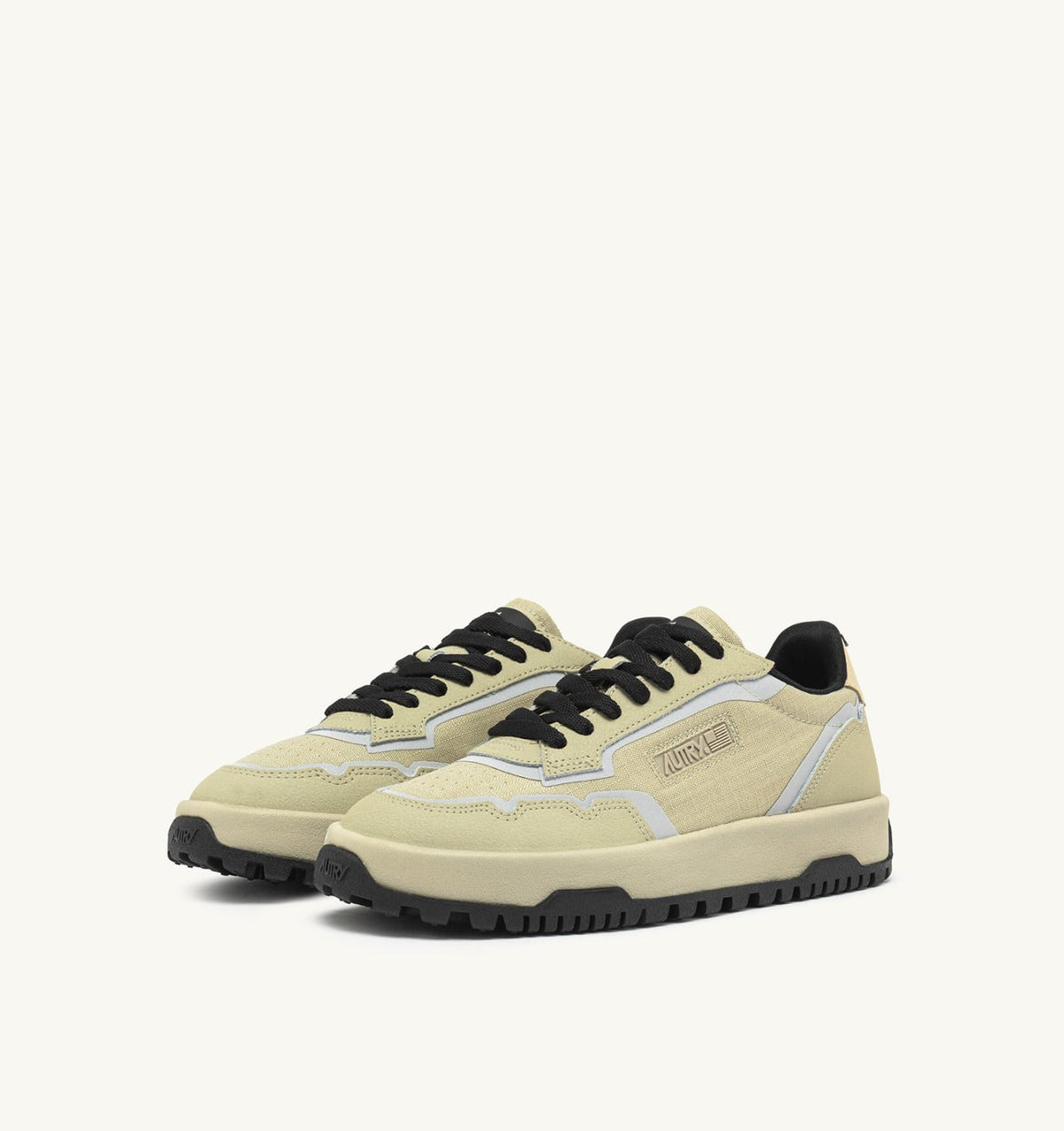 AUTRY WILDPACE LOW SNEAKERS IN RIPSTOP NYLON AND LEATHER COLOR TIDAL FOAM AND REFLEX