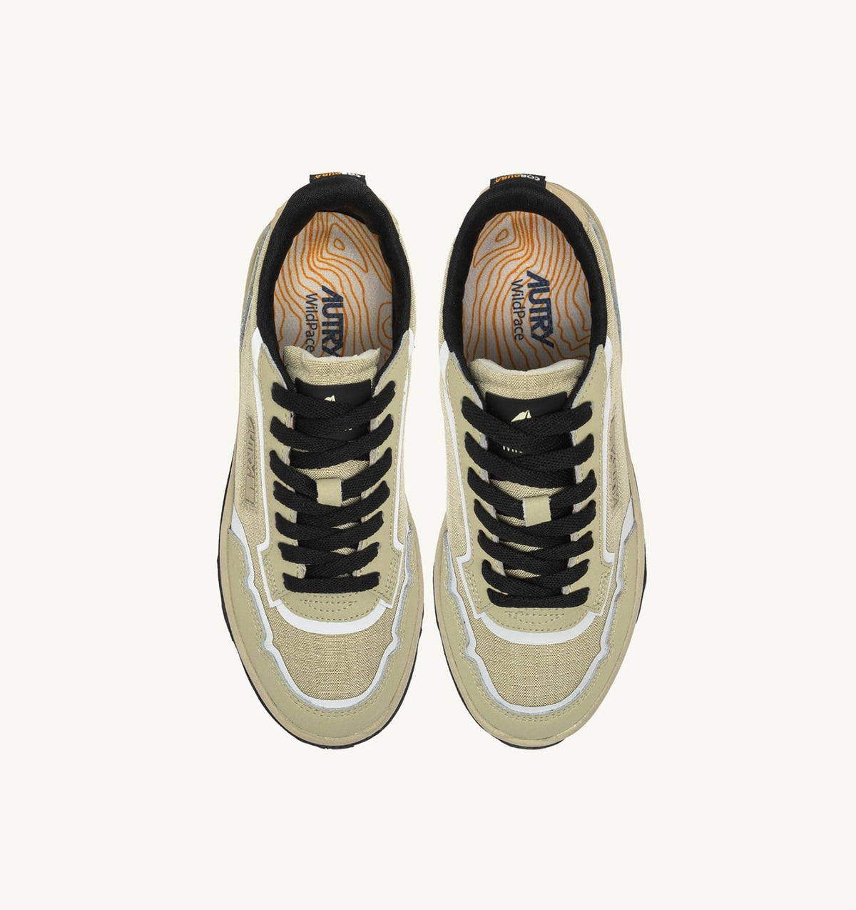 AUTRY WILDPACE LOW SNEAKERS IN RIPSTOP NYLON AND LEATHER COLOR TIDAL FOAM AND REFLEX