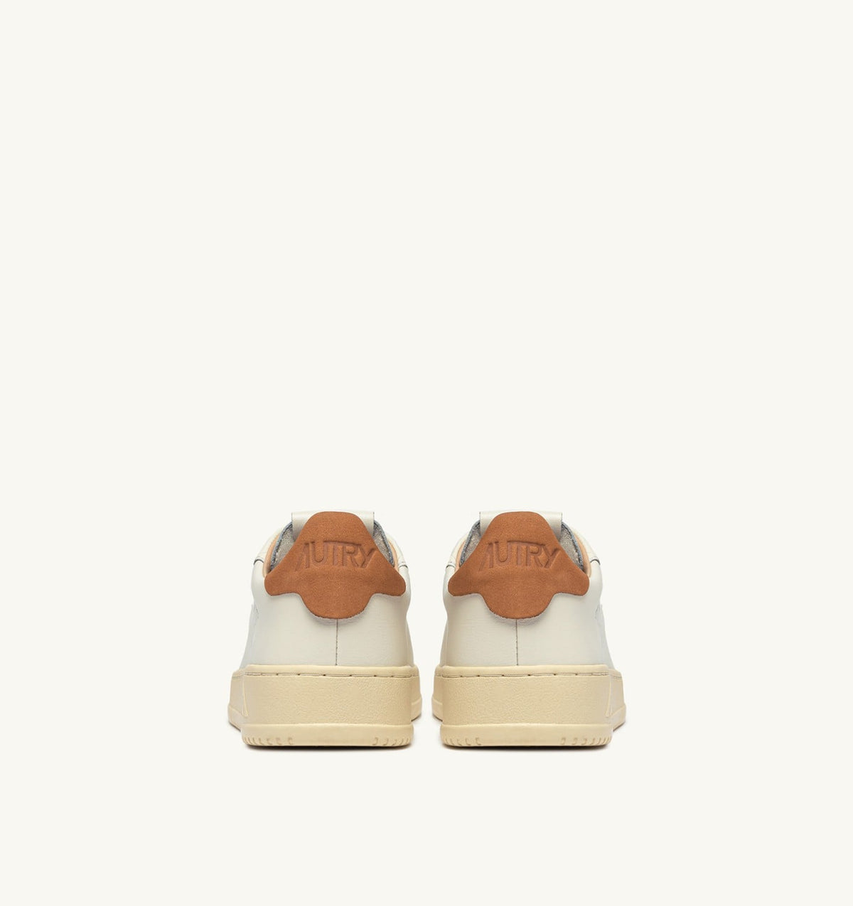 AUTRY DALLAS LOW SNEAKERS IN MARSHMALLOW AND BROWN SUGAR LEATHER
