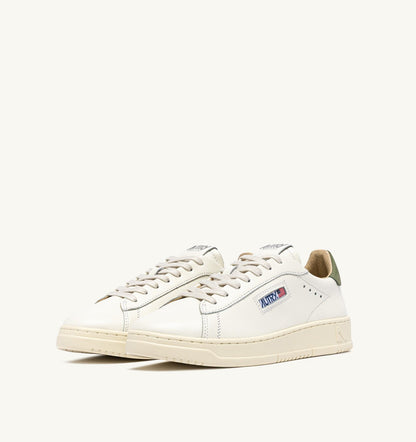 AUTRY DALLAS LOW SNEAKERS IN LODEN GREEN AND MARSHMALLOW LEATHER