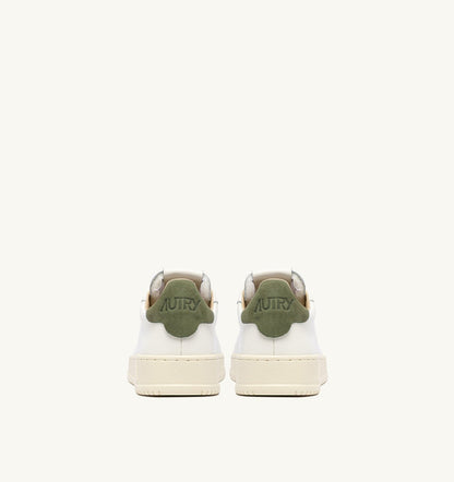 AUTRY DALLAS LOW SNEAKERS IN LODEN GREEN AND MARSHMALLOW LEATHER