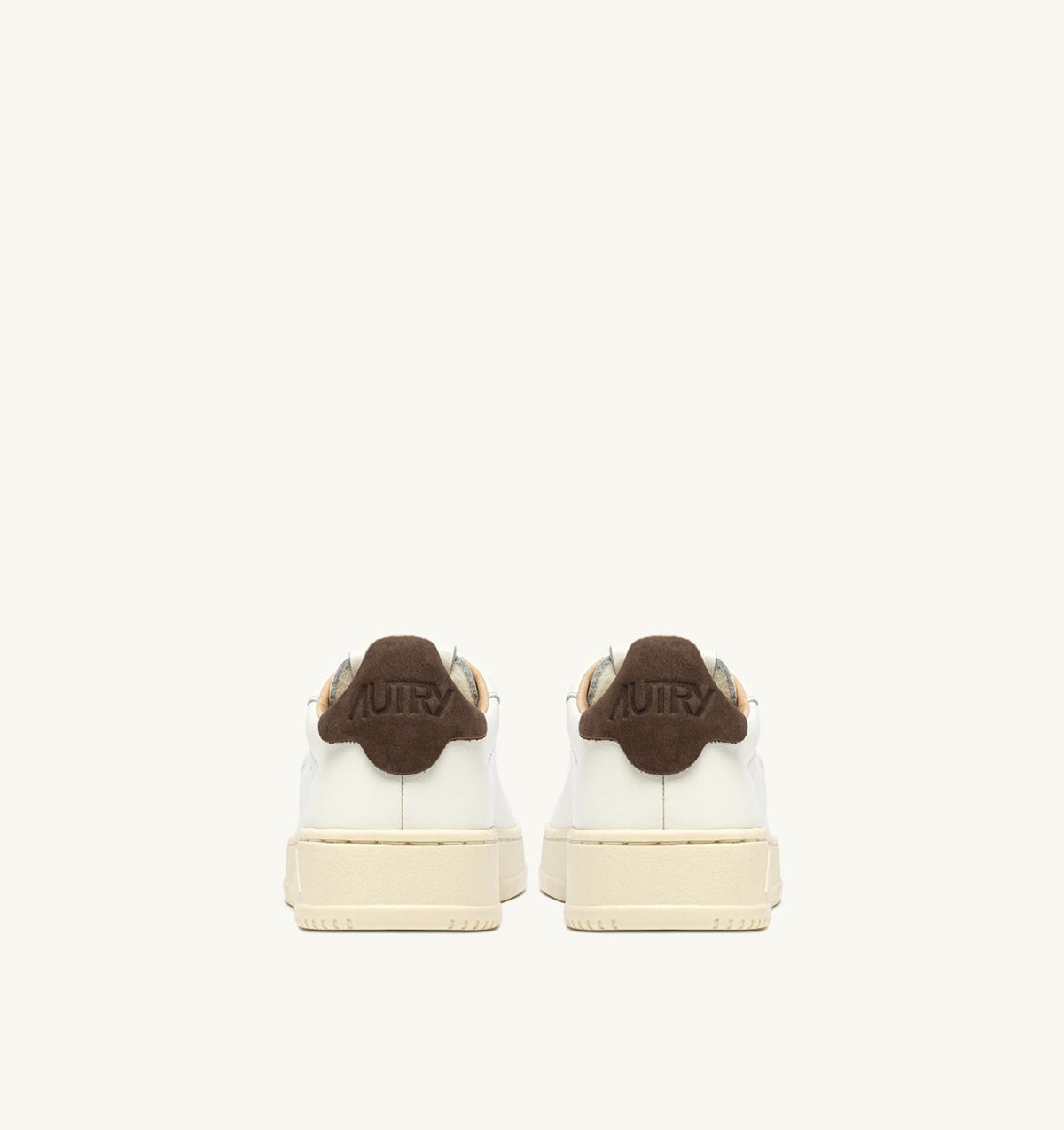 AUTRY DALLAS LOW SNEAKERS IN TEAK AND MARSHMALLOW LEATHER