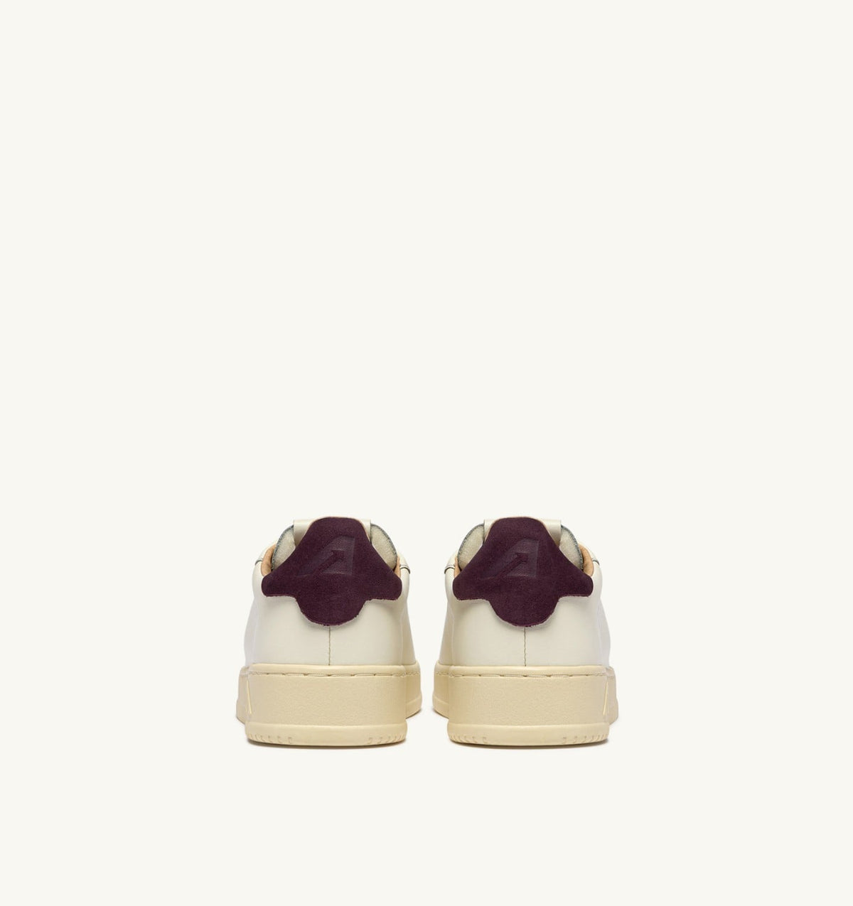 AUTRY DALLAS LOW SNEAKERS IN MARSHMALLOW AND FIG LEATHER