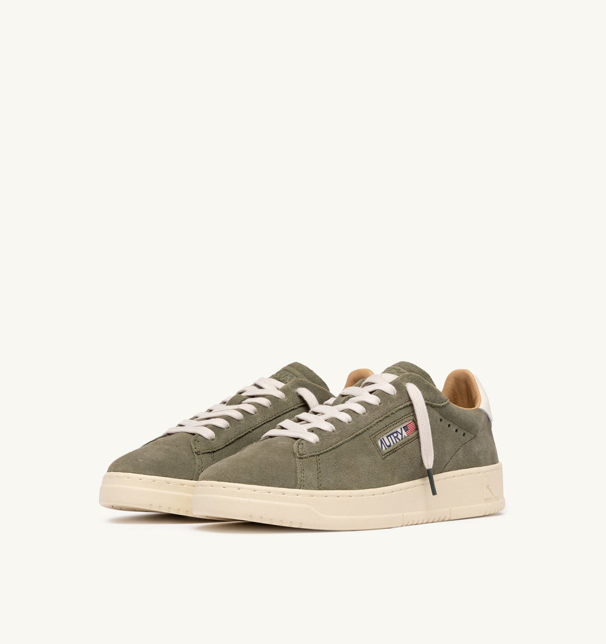 AUTRY DALLAS LOW SNEAKERS IN SMOKED GREEN SUEDE