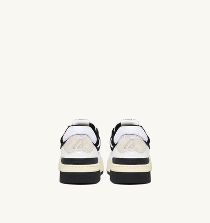 AUTRY CLC LOW SNEAKERS IN WHITE LEATHER AND BLACK SUEDE