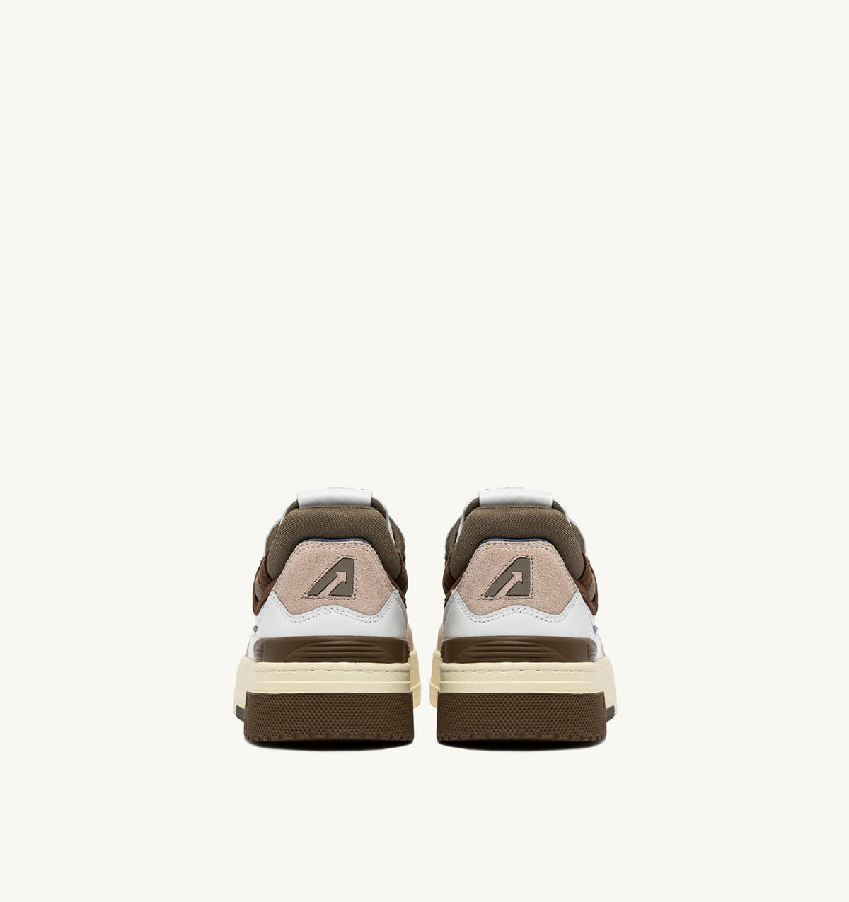 AUTRY CLC LOW SNEAKERS IN WHITE AND COVERT GREEN LEATHER SUEDE