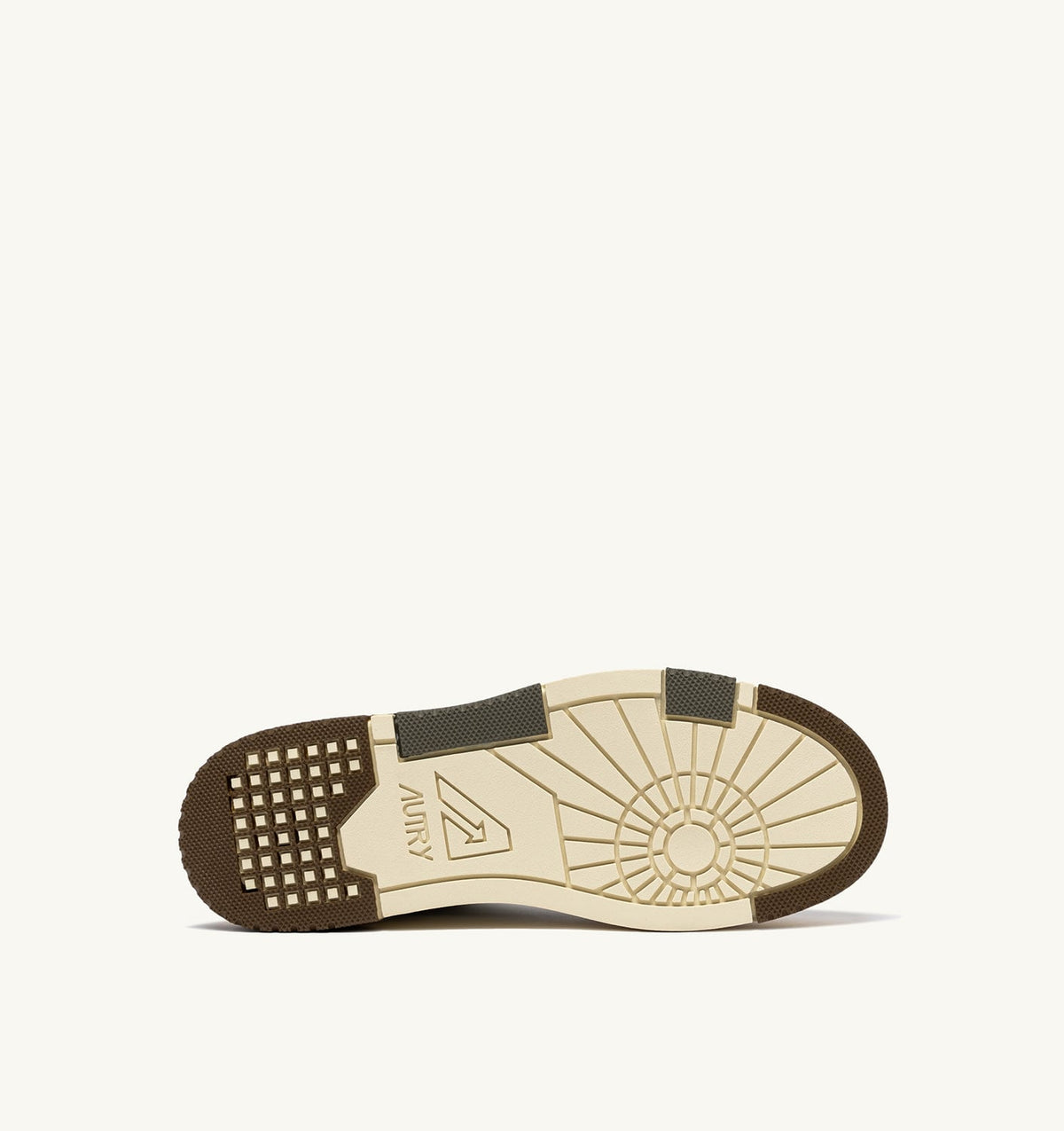 AUTRY CLC LOW SNEAKERS IN WHITE AND COVERT GREEN LEATHER SUEDE