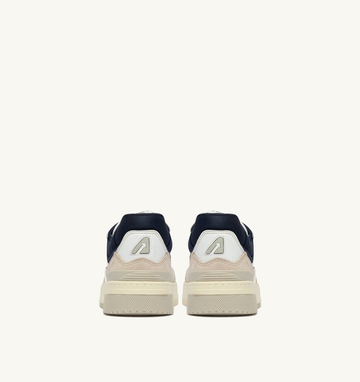 AUTRY SNEAKERS CLC LOW IN WHITE SAND AND SPACE BLUE LEATHER AND SUEDE