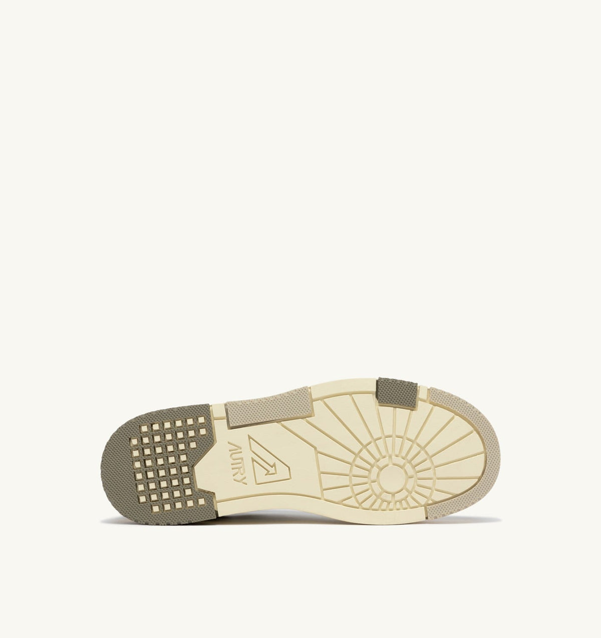 AUTRY SNEAKERS CLC LOW IN WHITE PELICAN AND COVERT GREEN LEATHER AND SUEDE