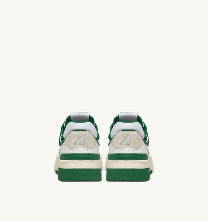 AUTRY CLC LOW SNEAKERS IN WHITE LEATHER AND AMAZON SUEDE