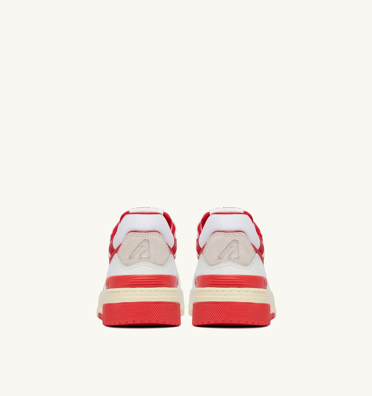 AUTRY SNEAKERS CLC LOW IN WHITE AND VIRGIN RED LEATHER
