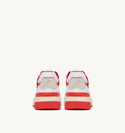 AUTRY SNEAKERS CLC LOW IN WHITE AND VIRGIN RED LEATHER