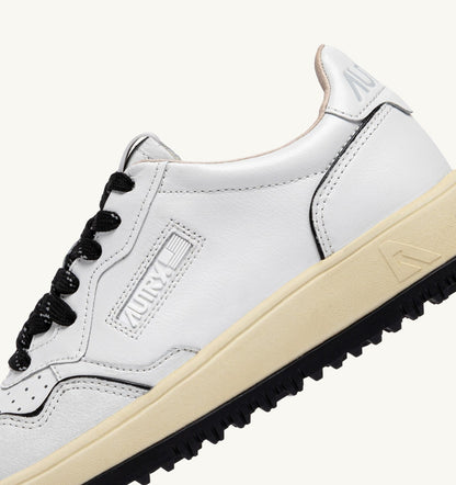 AUTRY GOLF LOW SNEAKERS IN LEATHER COLOR WHITE AND BLACK