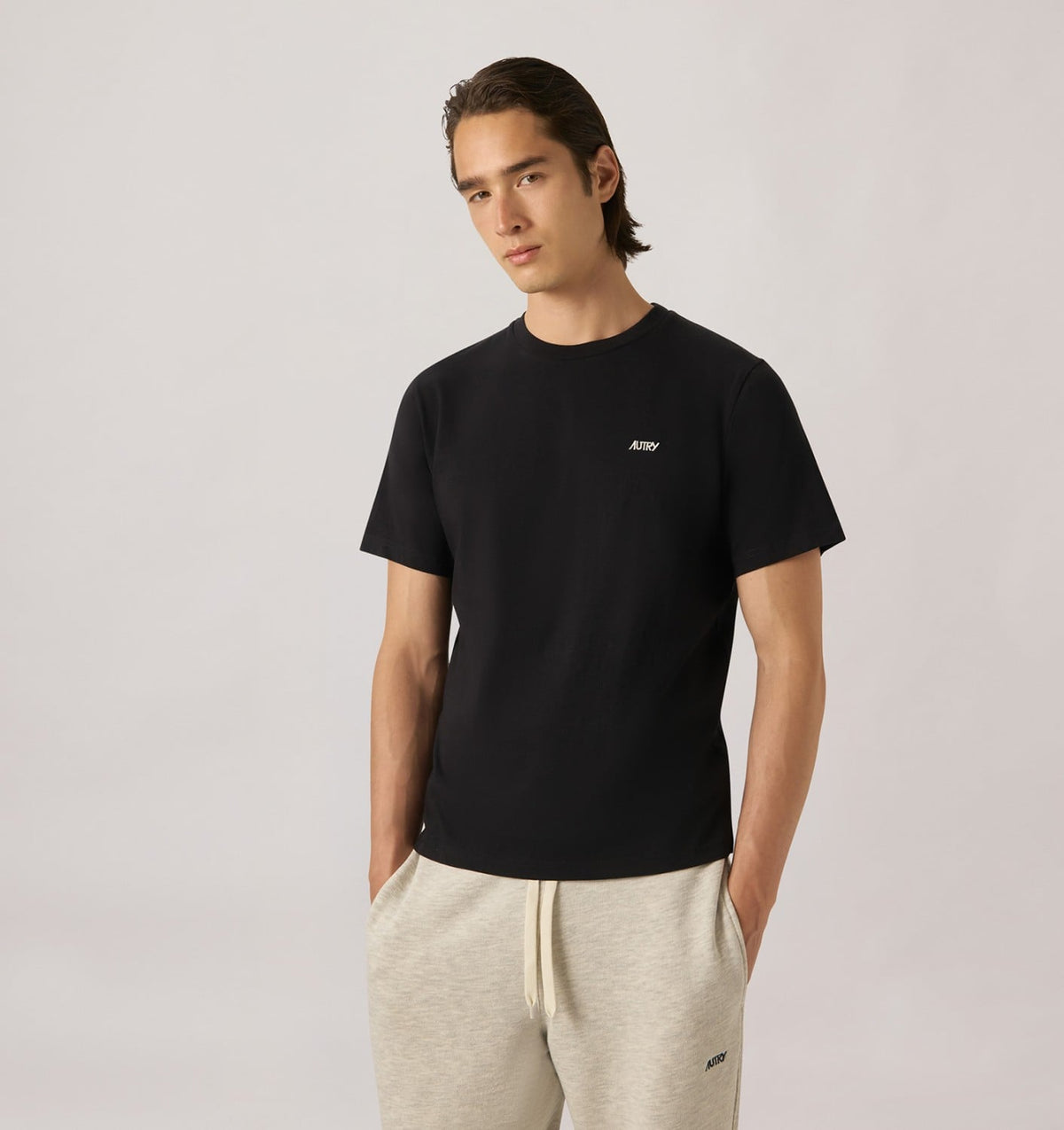 AUTRY T-SHIRT WITH EMBROIDERED LOGO FOR MAN