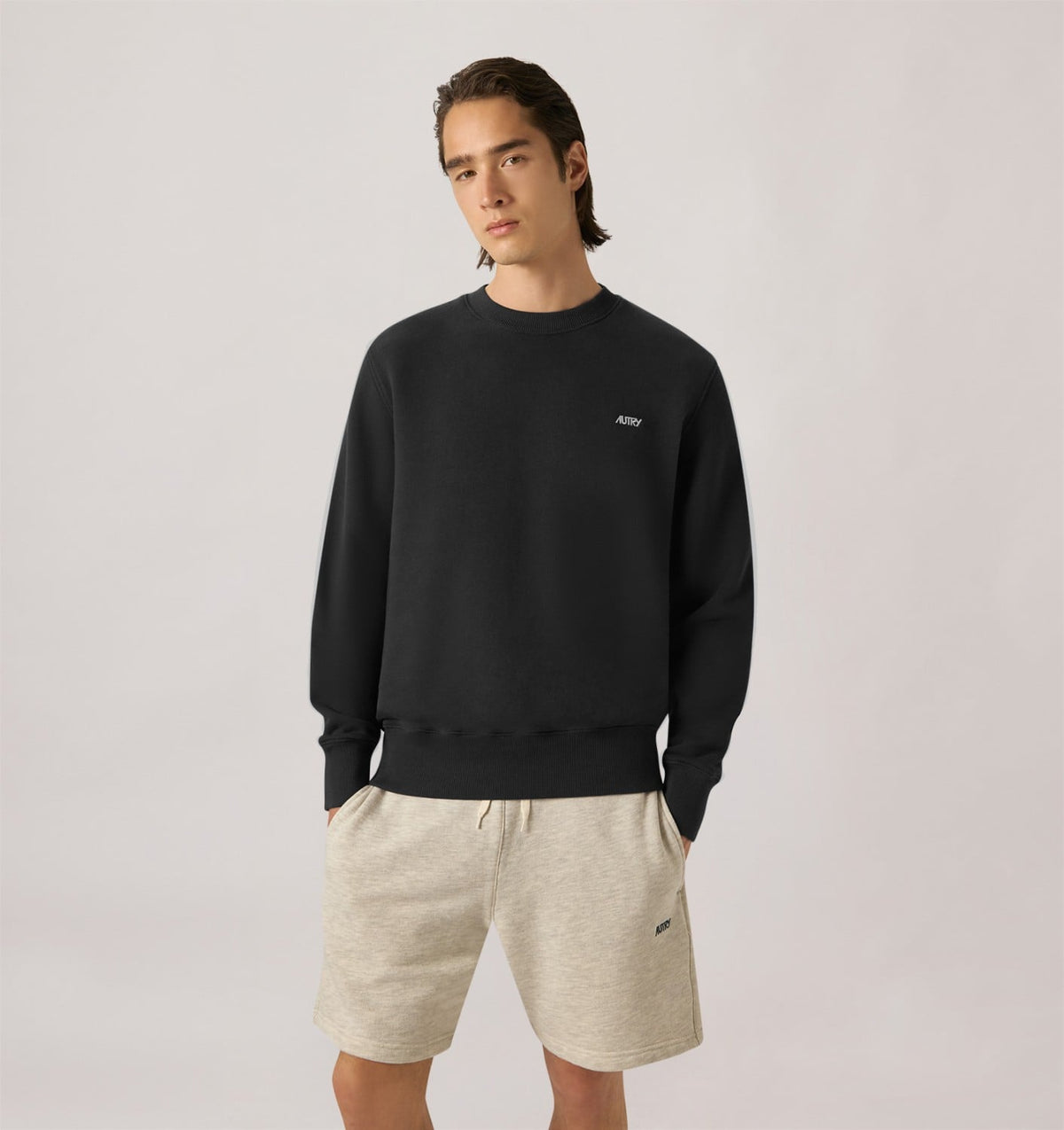 AUTRY CREWNECK SWEATSHIRT WITH EMBROIDERED LOGO FOR MAN