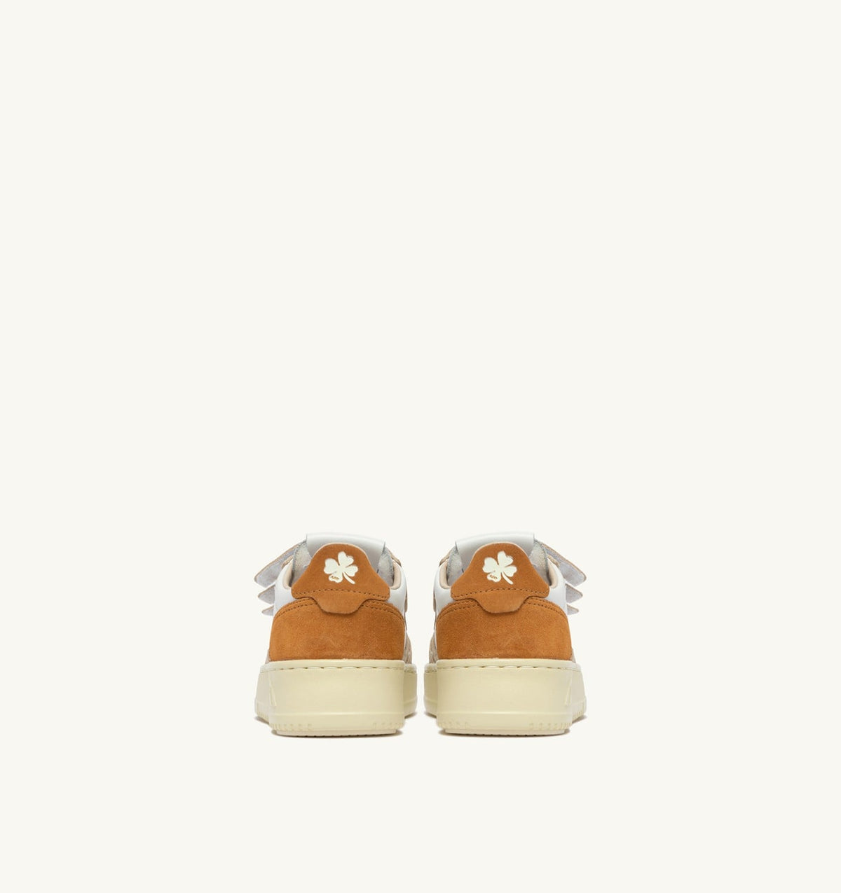 AUTRY MEDALIST KIDSTRIPES SNEAKERS IN WHITE LEATHER AND BROWN MUSCAT AND SAND SUEDE