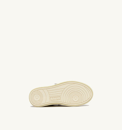 AUTRY MEDALIST KIDSTRIPES SNEAKERS IN WHITE LEATHER AND BROWN MUSCAT AND SAND SUEDE