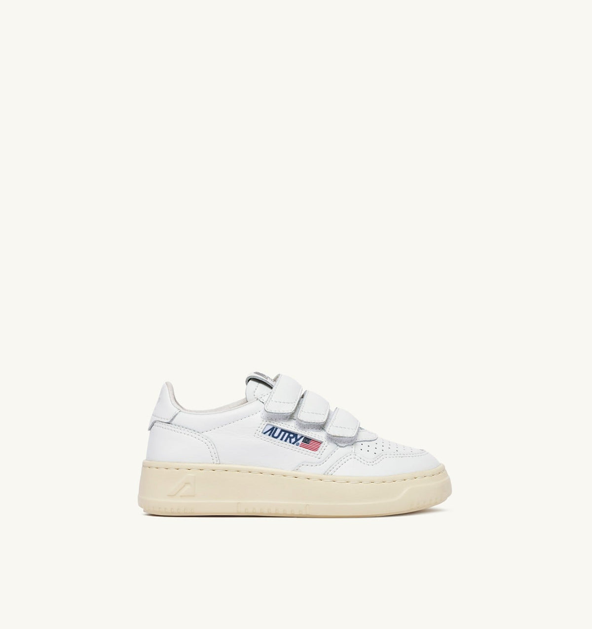 AUTRY MEDALIST KIDSTRIPES LOW SNEAKERS IN WHITE LEATHER
