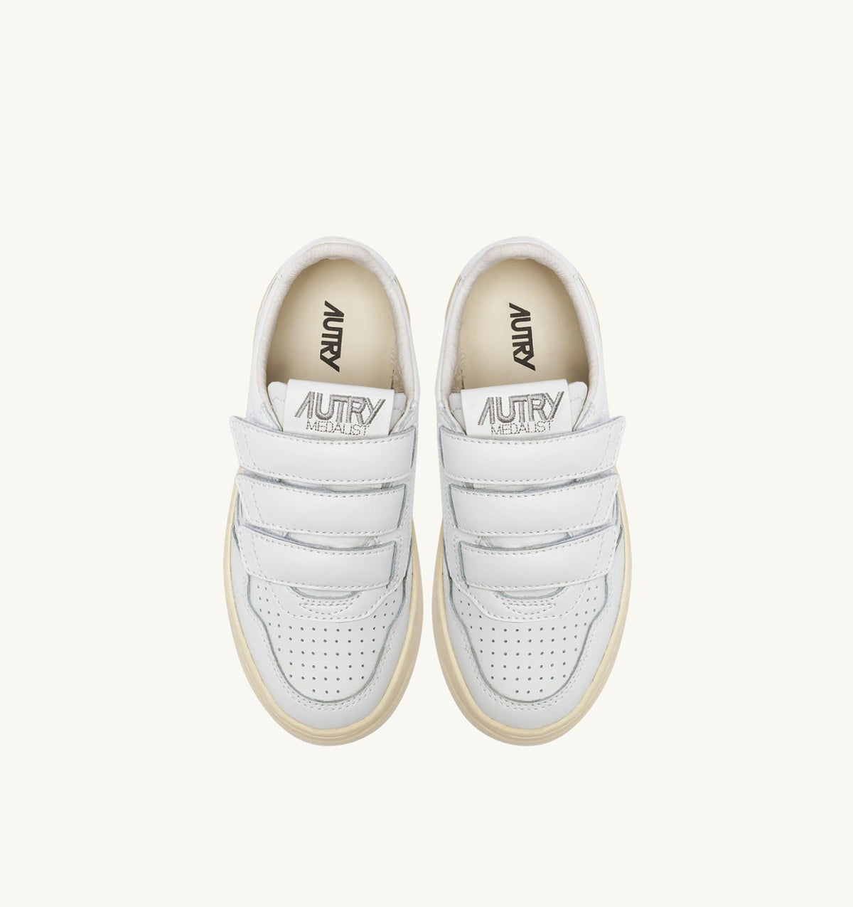 AUTRY MEDALIST KIDSTRIPES LOW SNEAKERS IN WHITE LEATHER