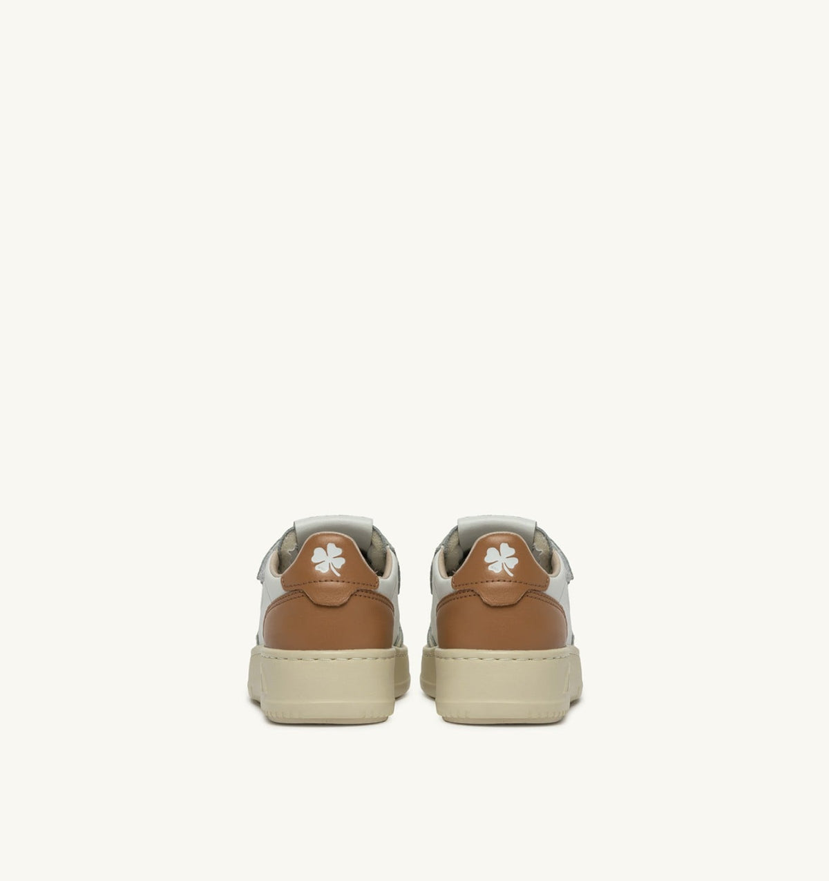 AUTRY MEDALIST LOW KIDSTRIPES SNEAKERS IN LEATHER COLOR WHISPER WHITE IVORY WHITE AND BROWN SUGAR
