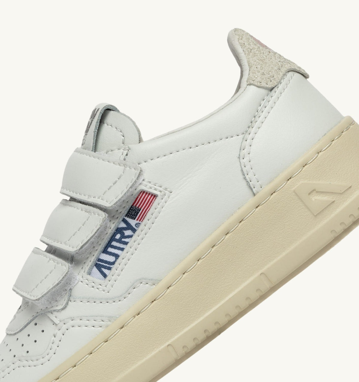AUTRY MEDALIST LOW KIDSTRIPES SNEAKERS IN LEATHER COLOR WHITE AND GLITTER