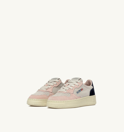 AUTRY MEDALIST KIDS LOW SNEAKERS IN SUEDE COLOR ATLANTIC WHITE AND ROSEMARY