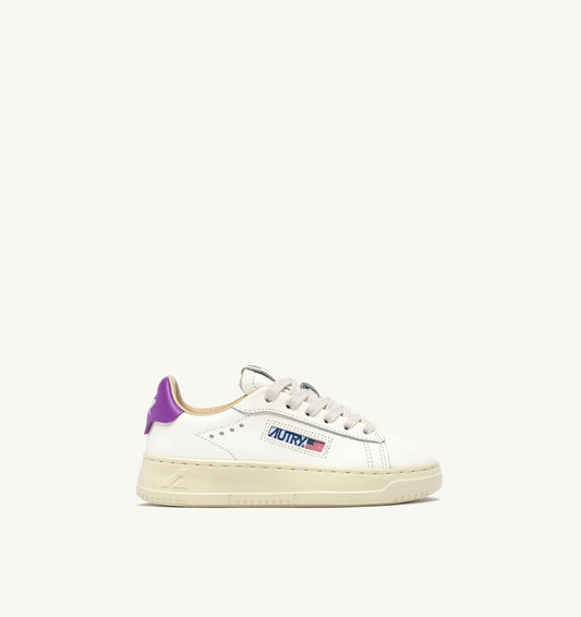 AUTRY SNEAKERS DALLAS KIDS LOW IN MARSHMALLOW AND DEWBERRY LEATHER