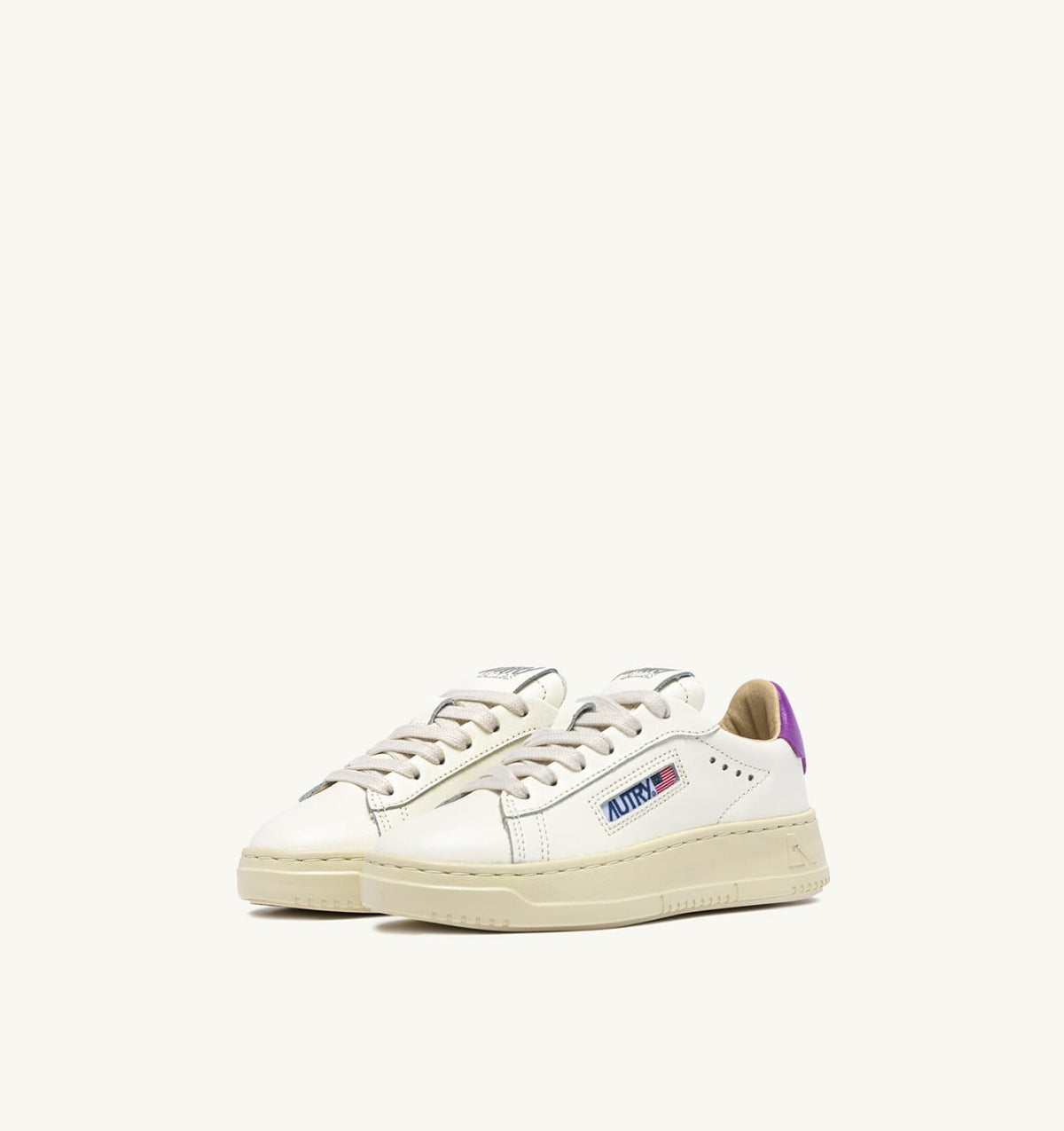 AUTRY SNEAKERS DALLAS KIDS LOW IN MARSHMALLOW AND DEWBERRY LEATHER