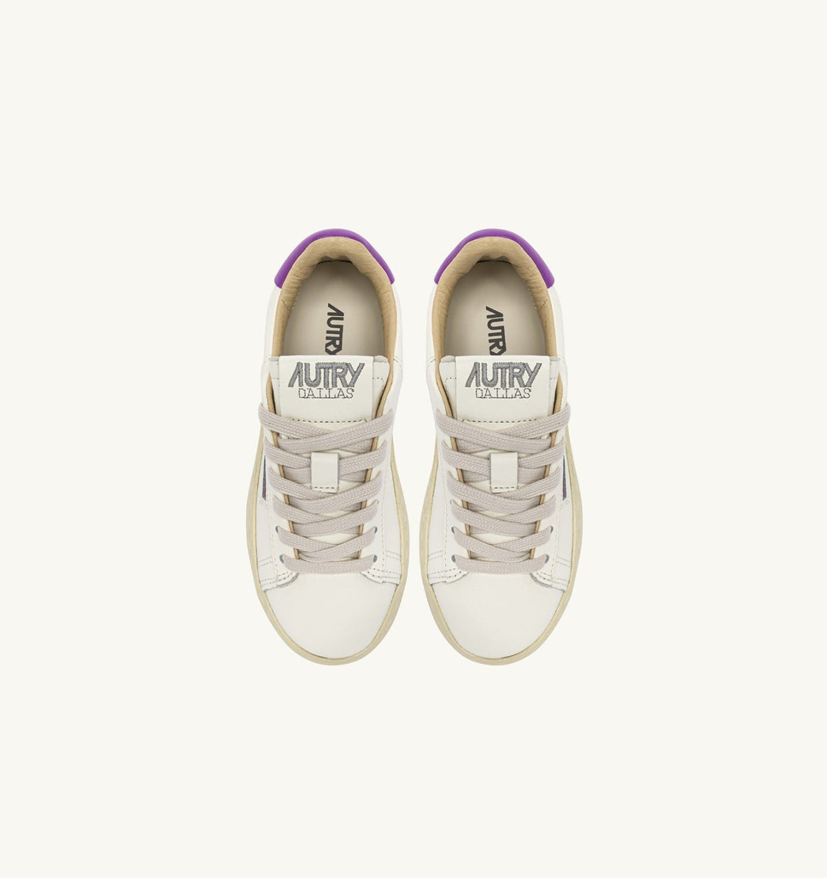 AUTRY SNEAKERS DALLAS KIDS LOW IN MARSHMALLOW AND DEWBERRY LEATHER