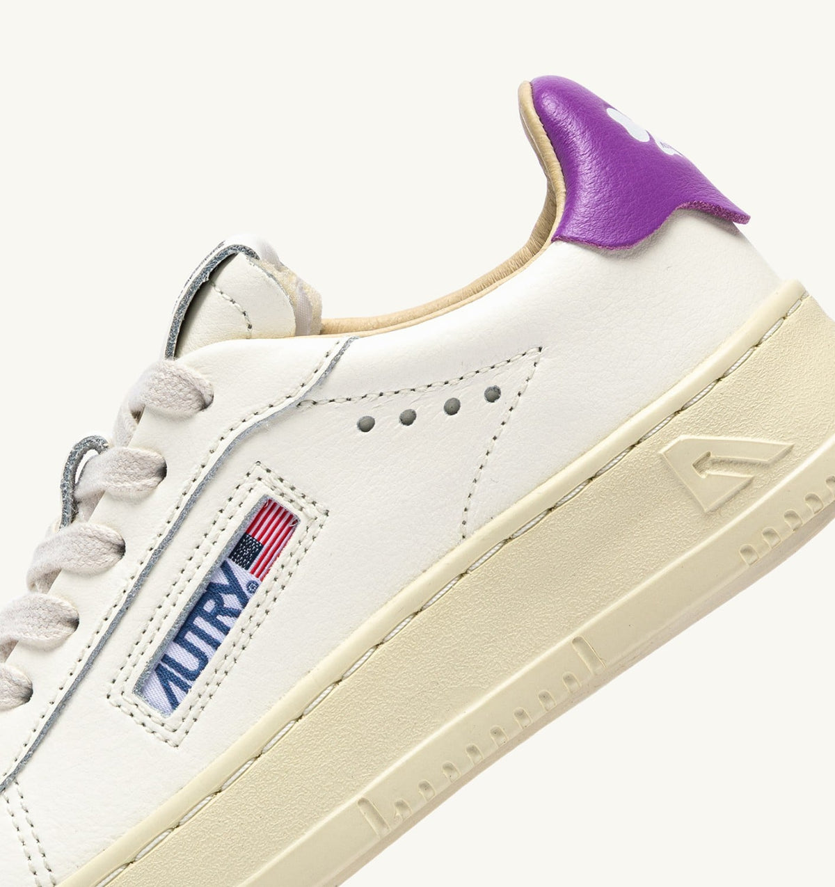 AUTRY SNEAKERS DALLAS KIDS LOW IN MARSHMALLOW AND DEWBERRY LEATHER