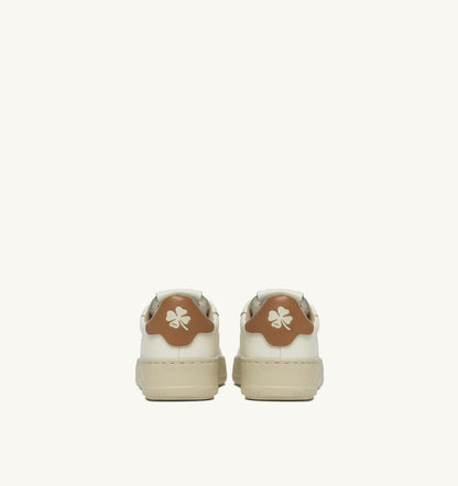 AUTRY DALLAS KIDS KIDS LOW SNEAKERS IN LEATHER COLOR MARSHMALLOW AND BROWN SUGAR