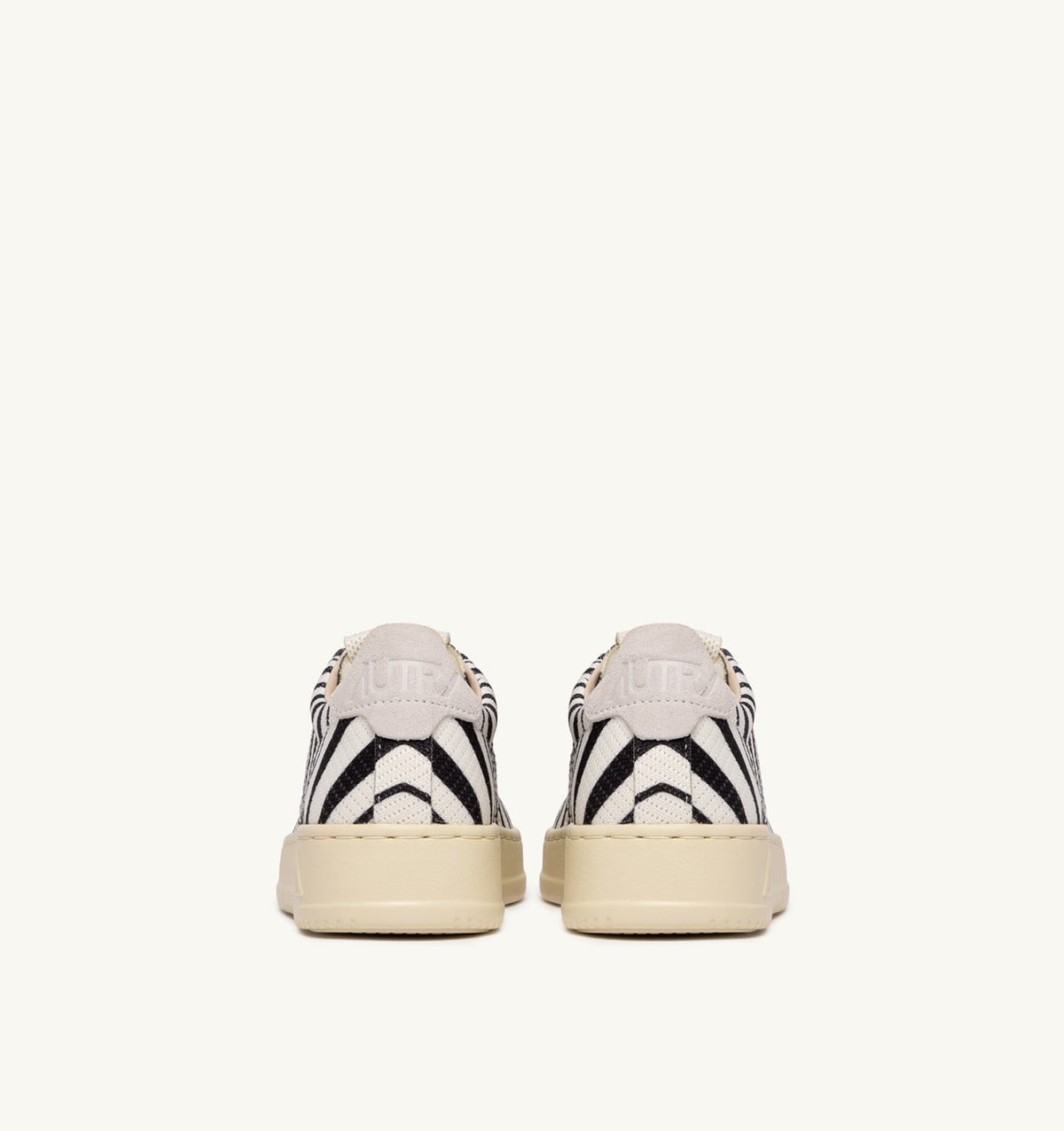 AUTRY MEDALIST EASEKNIT LOW SNEAKERS IN 'ZEBRA PRINT' IVORY WHITE AND BLACK KNIT