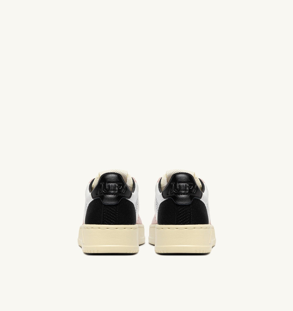 AUTRY MEDALIST EASEKNIT LOW SNEAKERS IN IVORY WHITE BLACK AND POWDER KNIT