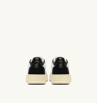 AUTRY MEDALIST EASEKNIT LOW SNEAKERS IN IVORY WHITE BLACK AND POWDER KNIT