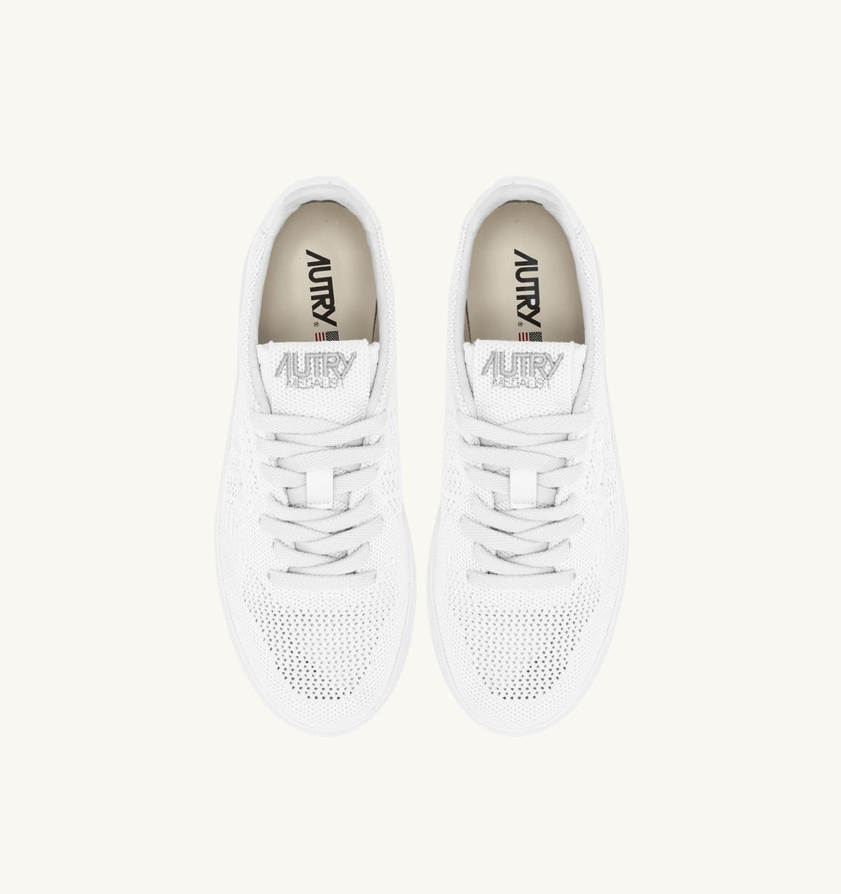 AUTRY MEDALIST EASEKNIT LOW SNEAKERS IN WHITE KNIT